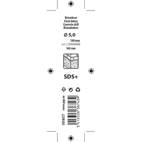 Mack 1018477 - hamerboor sds + ø 5,0 x 160 mm | 5 stuks