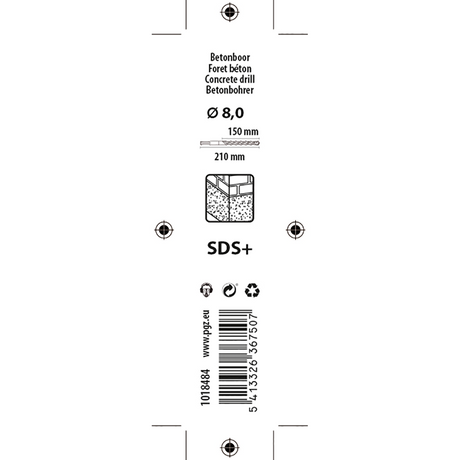 Mack 1018484 - hamerboor sds + ø 8,0 x 210 mm | 5 stuks