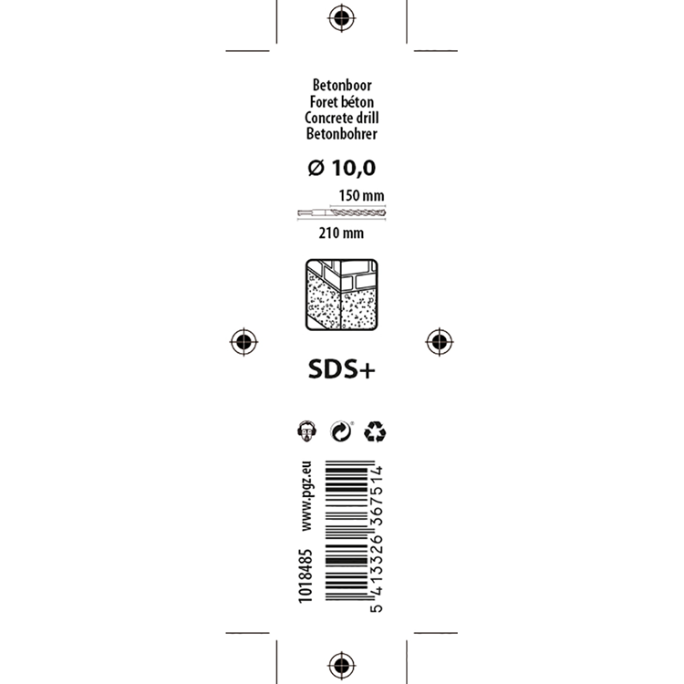 Mack 1018485 - hamerboor sds + ø 10,0 x 210 mm | 5 stuks