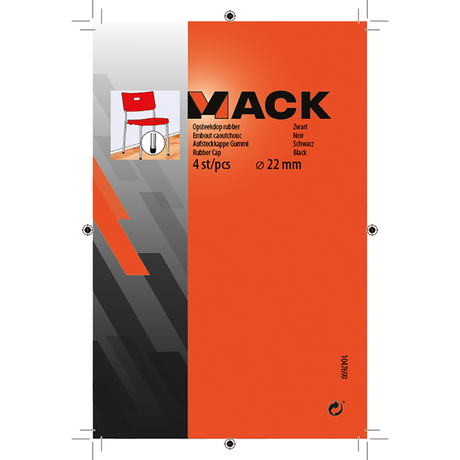 Mack 1047699 - opsteekdop rubber zwart ø 22 mm 4 st pcs | 6 stuks