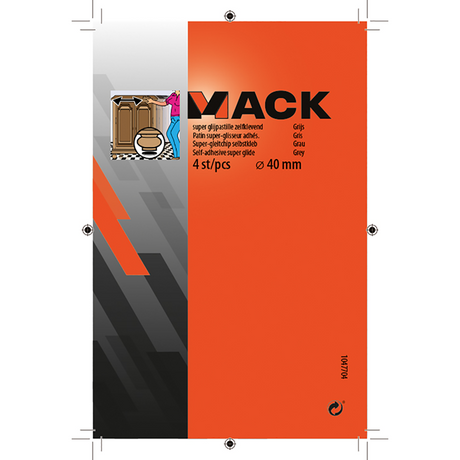 Mack 1047704 - super glijpastille zelfklevendgrijs ø 40 mm 4 st pcs | 12 stuks