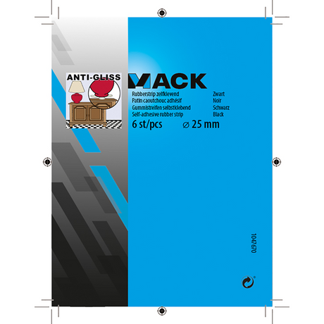 Mack 1047670 - rubberstrip zelfklevend zwart ø 25 mm 6 st pcs | 12 stuks