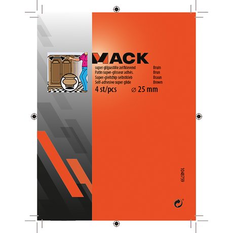 Mack 1048759 - super glijpastille zelfklevendbruin ø 25 mm 4 st pcs | 12 stuks