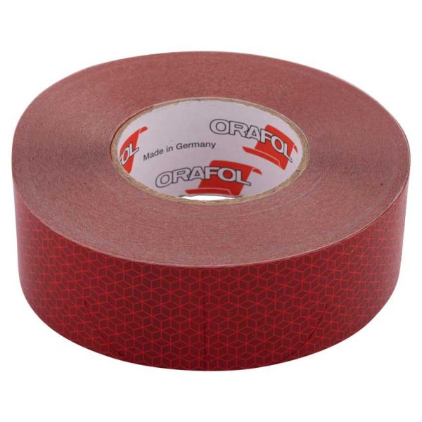 Reflecterende tape 50 mtr rood