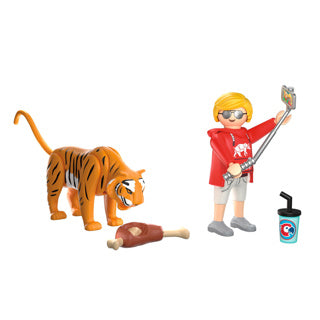 Playmobil 72089 dierentuin tijger en bezoeker | 2 stuks