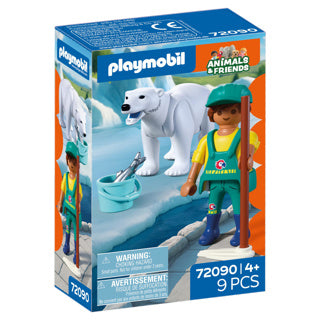 Playmobil 72090 dierentuin ijsbeer dierenverzorger | 2 stuks