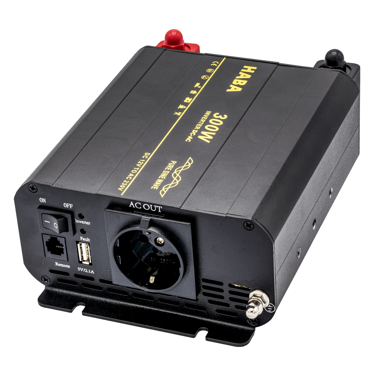 Pure sine wave omvormer camper en caravan - 300w