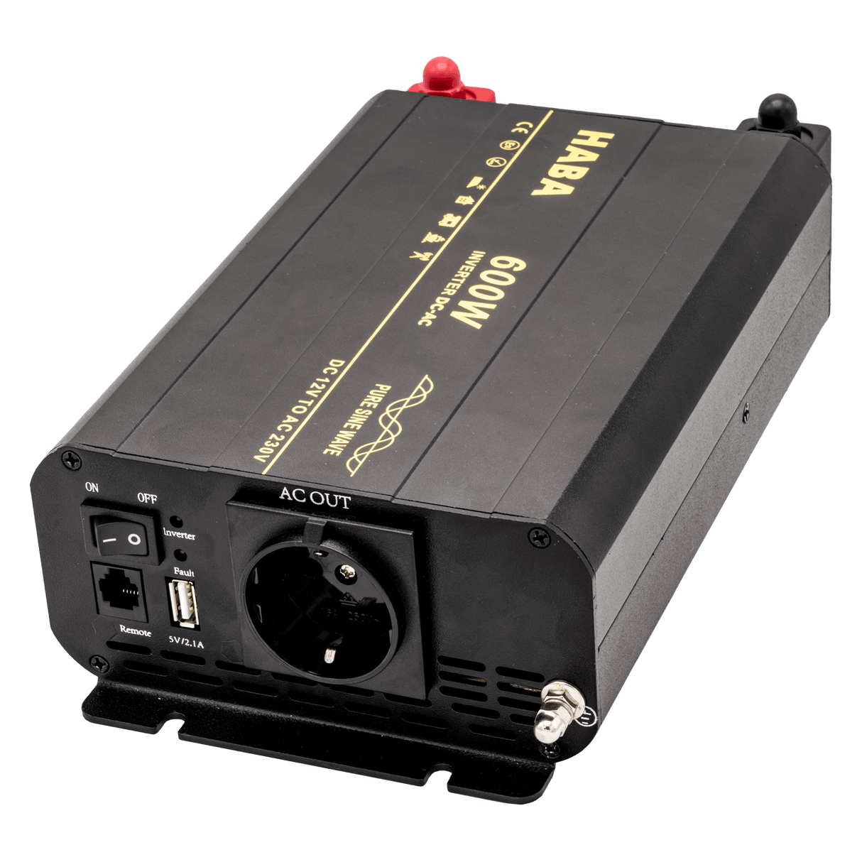 Pure sine wave omvormer camper en caravan - 600w