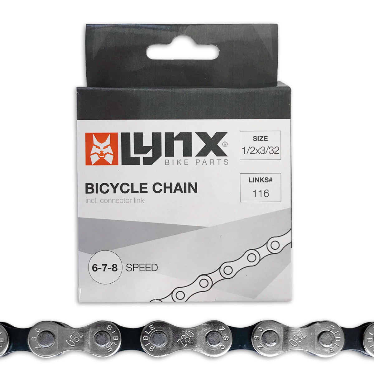 Lynx derailleur ketting 6 7 8 - 116 schakels - zwart