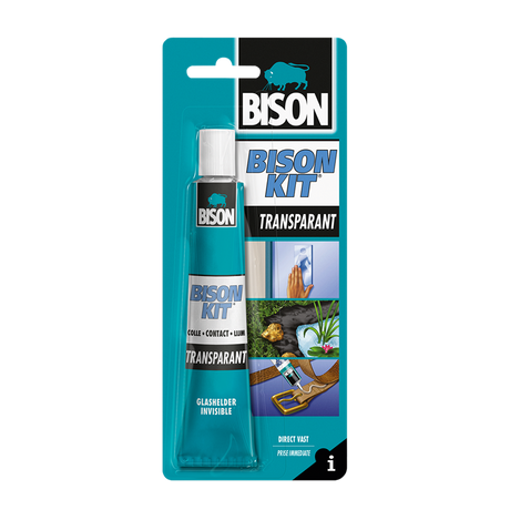 Bison kit® transparant tube 50 ml, glashelder, sterke, universele contactlijm, vochtbestendig, vorstbestendig, -40°c tot +70°c, eenvoudig in gebruik, voor ontelbare reparaties