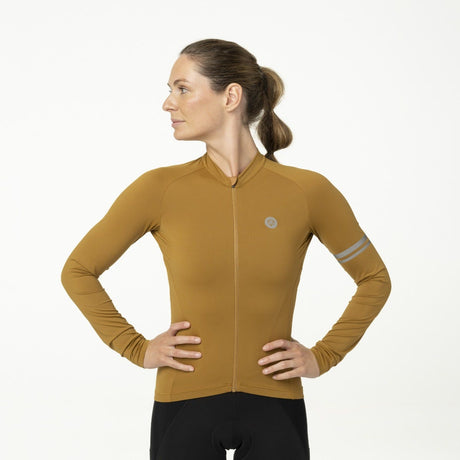 Solid fietsshirt lange mouwen performance armagnac dames
