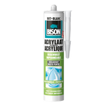 Bison acrylaatkit regenvast wit koker 300 ml - afdichtingskit voor het afdichten van voegen, naden, kieren en scheuren, overschilderbaar, strak afmesbaar