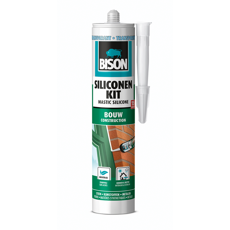 Bison 1029756 - b sil.kit 310ml bouw trsp | 3 stuks