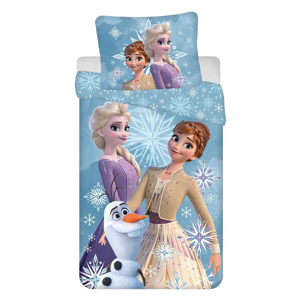 Disney Dekbedovertrek Frozen White Snowflake, 140x200cm