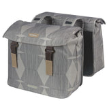 Basil Elegance dubbele fietstas, chateau taupe, gerecycled PET, Universal Bridge, 40-49L