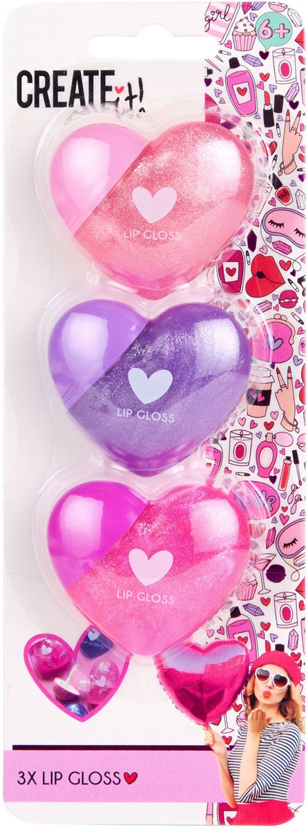 Create it! lippenbalsem hartjes set - lipverzorging voor kinderen.