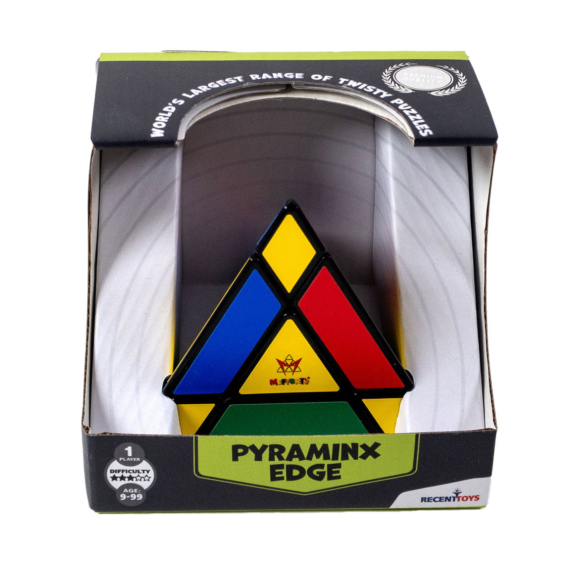 Recent toys pyraminx edge – piramide draaipuzzel met bewegende randen – logische breinbreker – vanaf 7 jaar