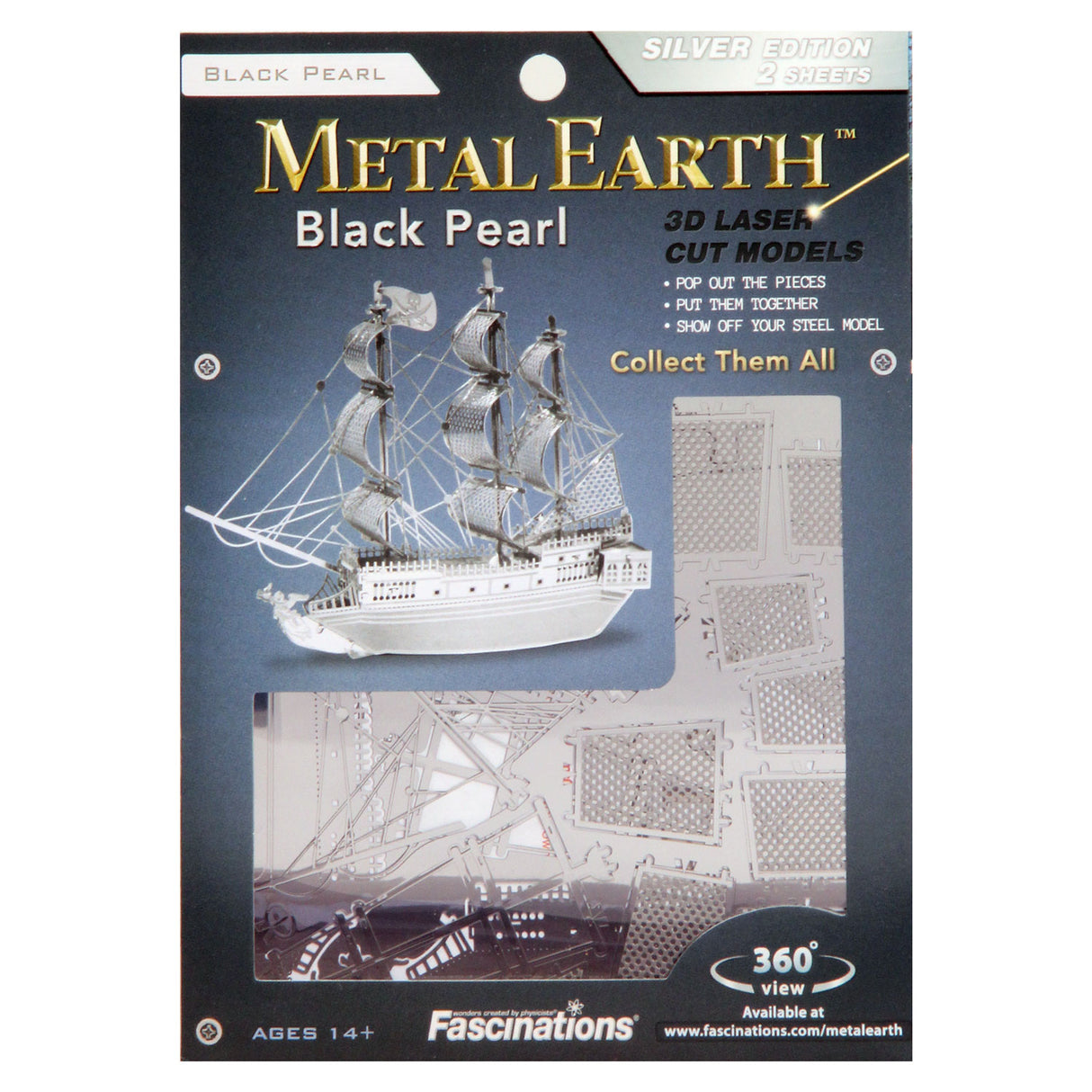 Eureka metal earth pirate ship black pearl zilver editie