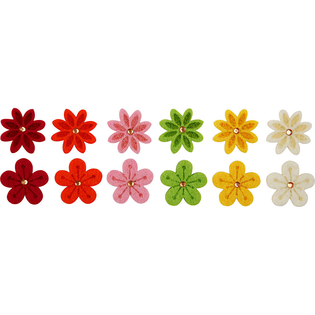 Creativ company https: www.cchobby.nl bloemen-van-vilt-met-strassteen-d-30-mm-dikte-2-5-mm-12-stuk-1-doos