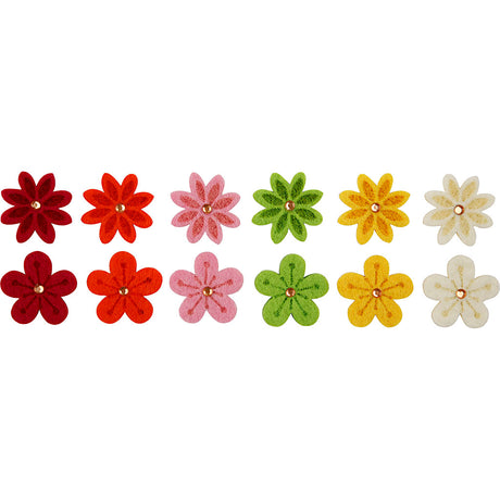 Creativ company https: www.cchobby.nl bloemen-van-vilt-met-strassteen-d-30-mm-dikte-2-5-mm-12-stuk-1-doos