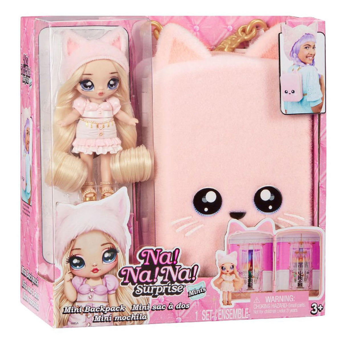 MGA Entertainment Na! Na! Na! Surprise Speelset met Mini Rugzak Parijse Kitten