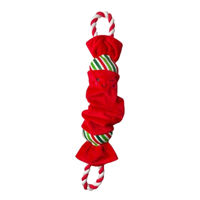 Happy pet Top n tail ropee christmas cracker rood