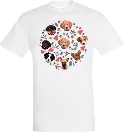 T-shirt hello summer puppies wit