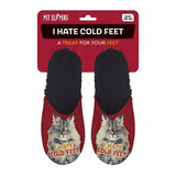 Pantoffel i hate cold feet rood zwart