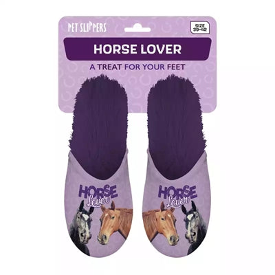 Pantoffel horse lover paars