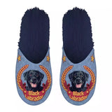 Pantoffel black labrador donkerblauw