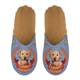 Pantoffel golden retriever lila beige