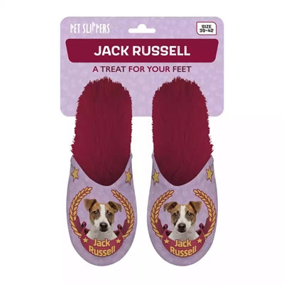 Pantoffel jack russel roze fuchsia