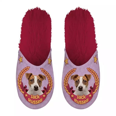 Pantoffel jack russel roze fuchsia