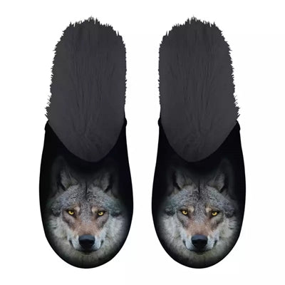 Pantoffel wolf zwart