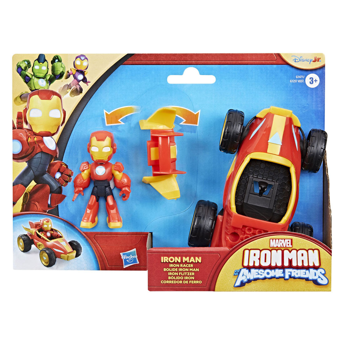 Hasbro marvel iron man and his awesome friends iron man racer speelfiguur