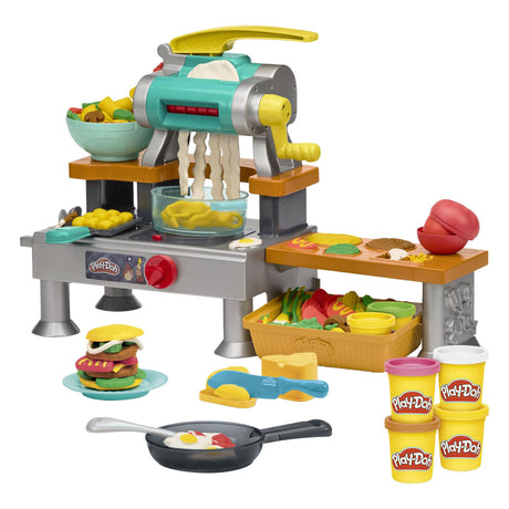 Play-doh supersissende keukenspeelset - met echte kookgeluiden - inclusief 8 potjes klei