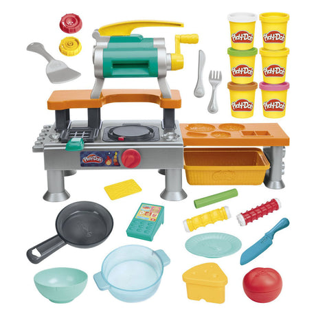 Play-doh supersissende keukenspeelset - met echte kookgeluiden - inclusief 8 potjes klei