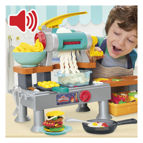 Play-doh supersissende keukenspeelset - met echte kookgeluiden - inclusief 8 potjes klei