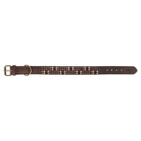 Trixie halsband hond rivet rustic vetleer donkerbruin