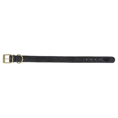 Trixie halsband hond pure leer zwart