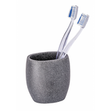 Wenko 1064942 - tandenborstelbeker puro antraciet | 2 stuks
