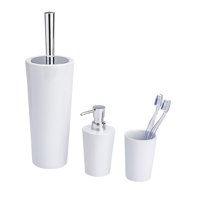 Wenko 1064995 - tandenborstelbeker coni keramiek wit | 4 stuks