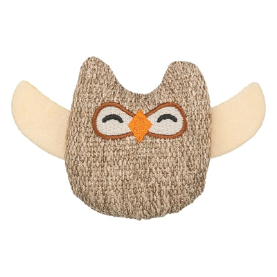 Trixie uil stof pluche met kattenkruid catnip beige