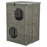 Trixie kattenmand amalia hoekig polyrattan grijs