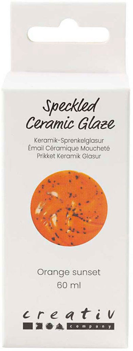 Creativ company gespikkeld keramiek glazuur 999-1060 c dekkend orange sun - 60ml