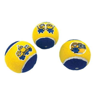 Minion s squeaky tennisballen met piep geel blauw