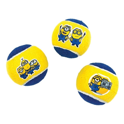 Minion s squeaky tennisballen met piep geel blauw