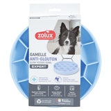 Zolux voerbak hond slow feed met zuignappen silicone blauw