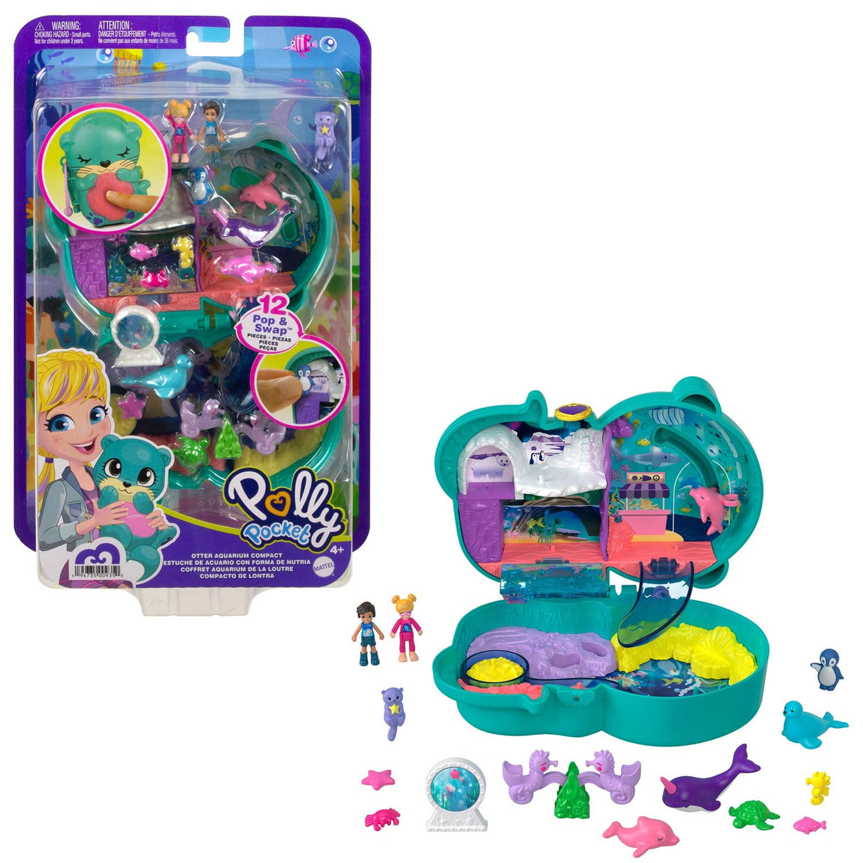 Mattel polly pocket Tasche Welt Otter Aquarium