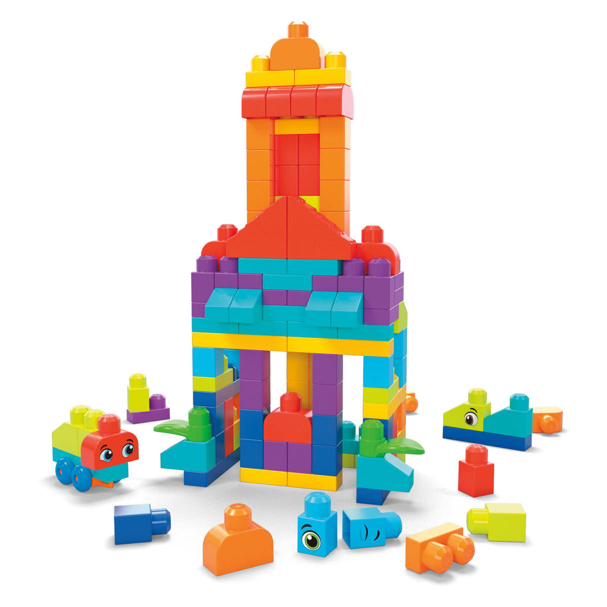 Mega bloks bouwtas - 150 blokken speelgoed voor 1+ jaar - stimuleert fantasie